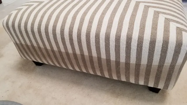 Striped upholstery after cleaning