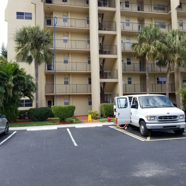 Frank's van at a condominium job in Palm Beach County